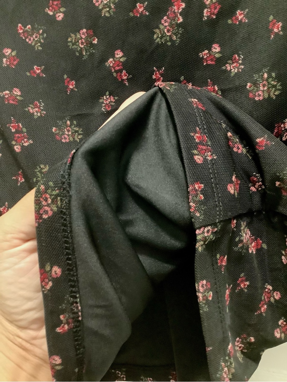Aeropostale Black Floral Mesh Short Sleeve Tie-Front Top (Sz XL) NWOT - Picture 6 of 10